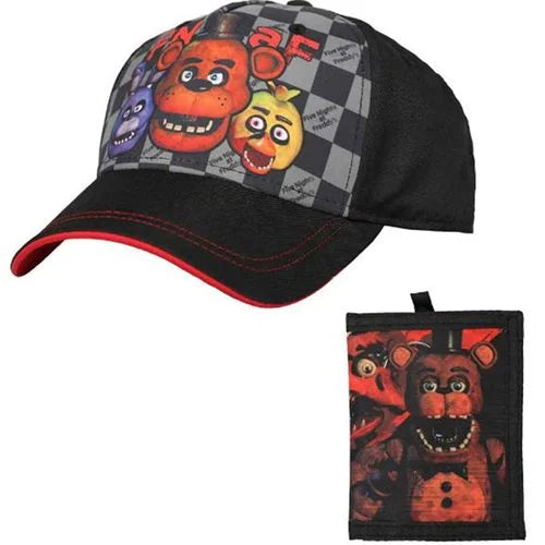 Five Nights at Freddy's Curved Bill Snapback Kid's Hat and Bi-fold Wallet